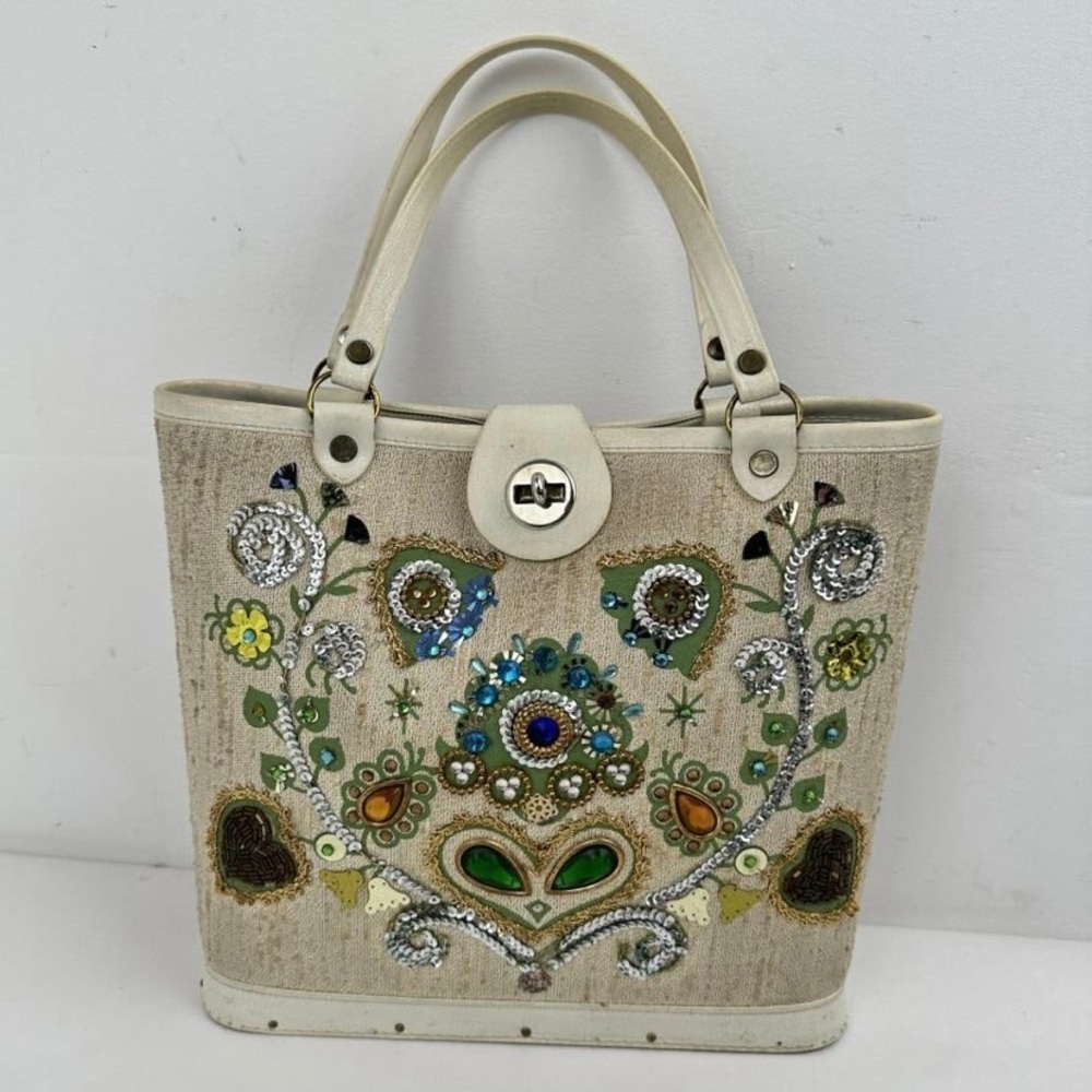 Vintage Enid Collins Style sequined‎ Box Purse